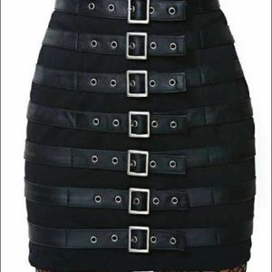 Vegi Leather Bondage Skirt M